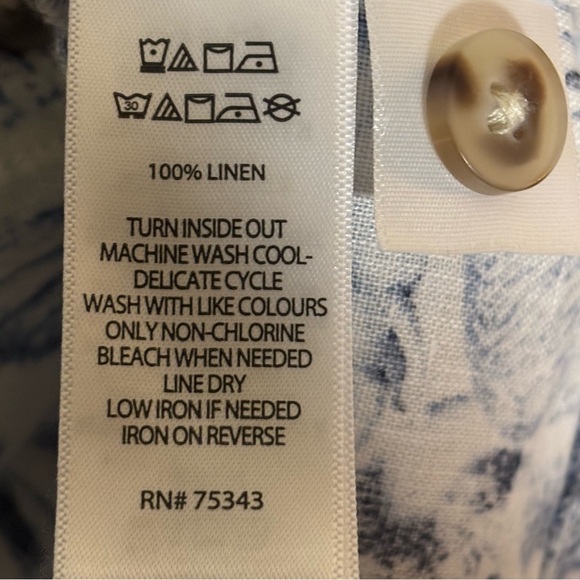 Rachel Zoe Safari Print Belted Button-Down Top Blue White Women’s Size S White - Picture 12 of 15